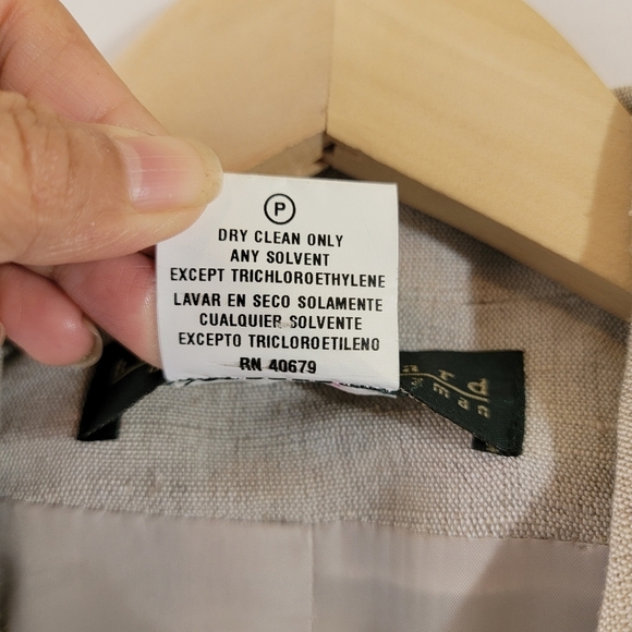 Harve Benard Women's Oatmeal Linen Blend Jacket Sz 14 Button Front Minimalist - Picture 10 of 12